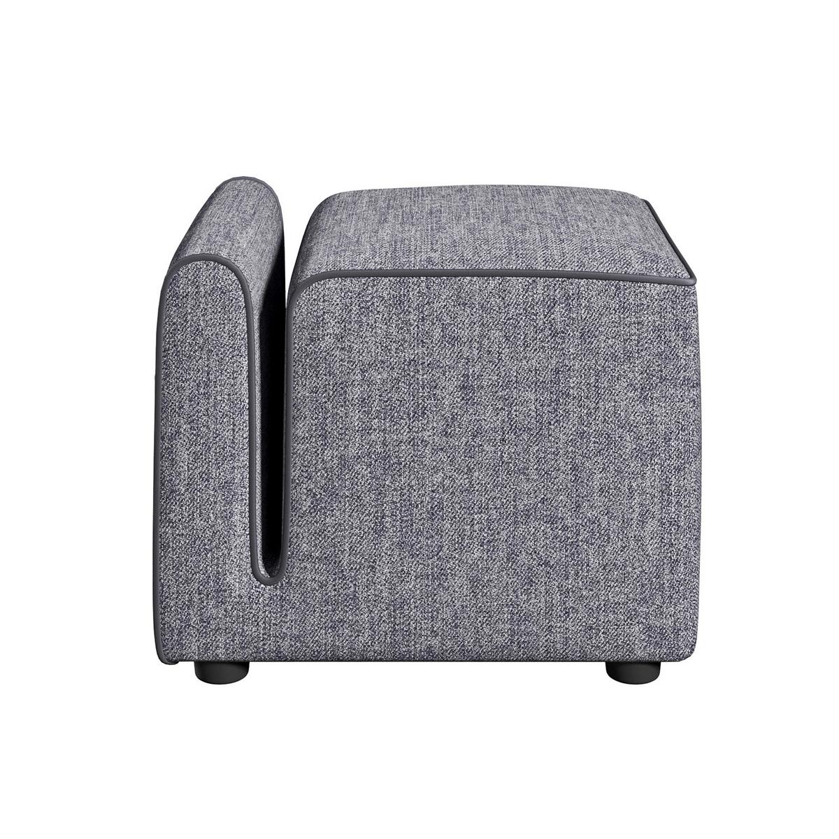 Hocker Paris Grau B: 53 cm - Grau, Design, Textil (53/43/42cm) - Livetastic