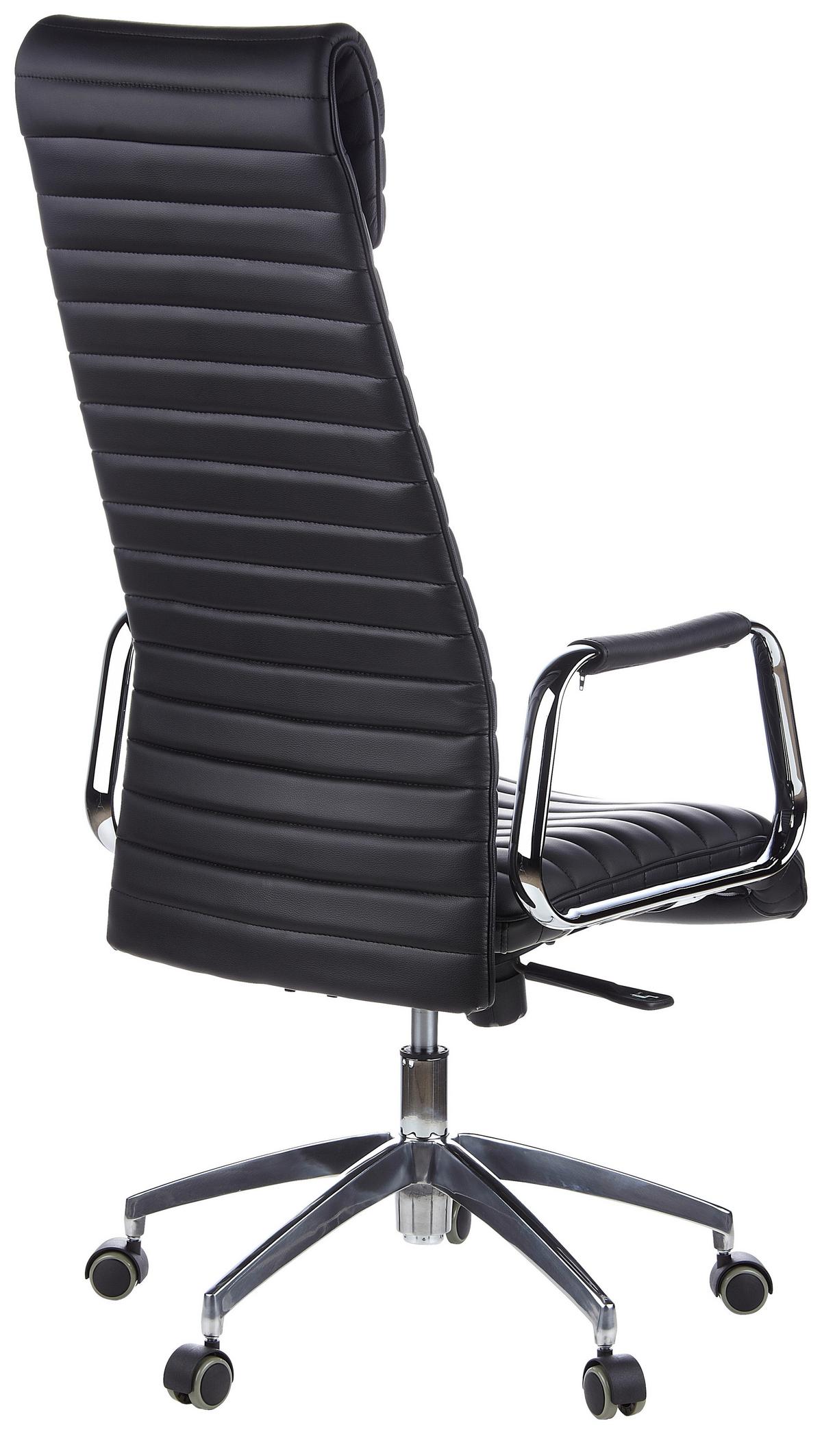 Drehstuhl Aspera 20 Schwarz - Silberfarben/Schwarz, MODERN, Leder/Kunststoff (59/139/50cm) - MID.YOU
