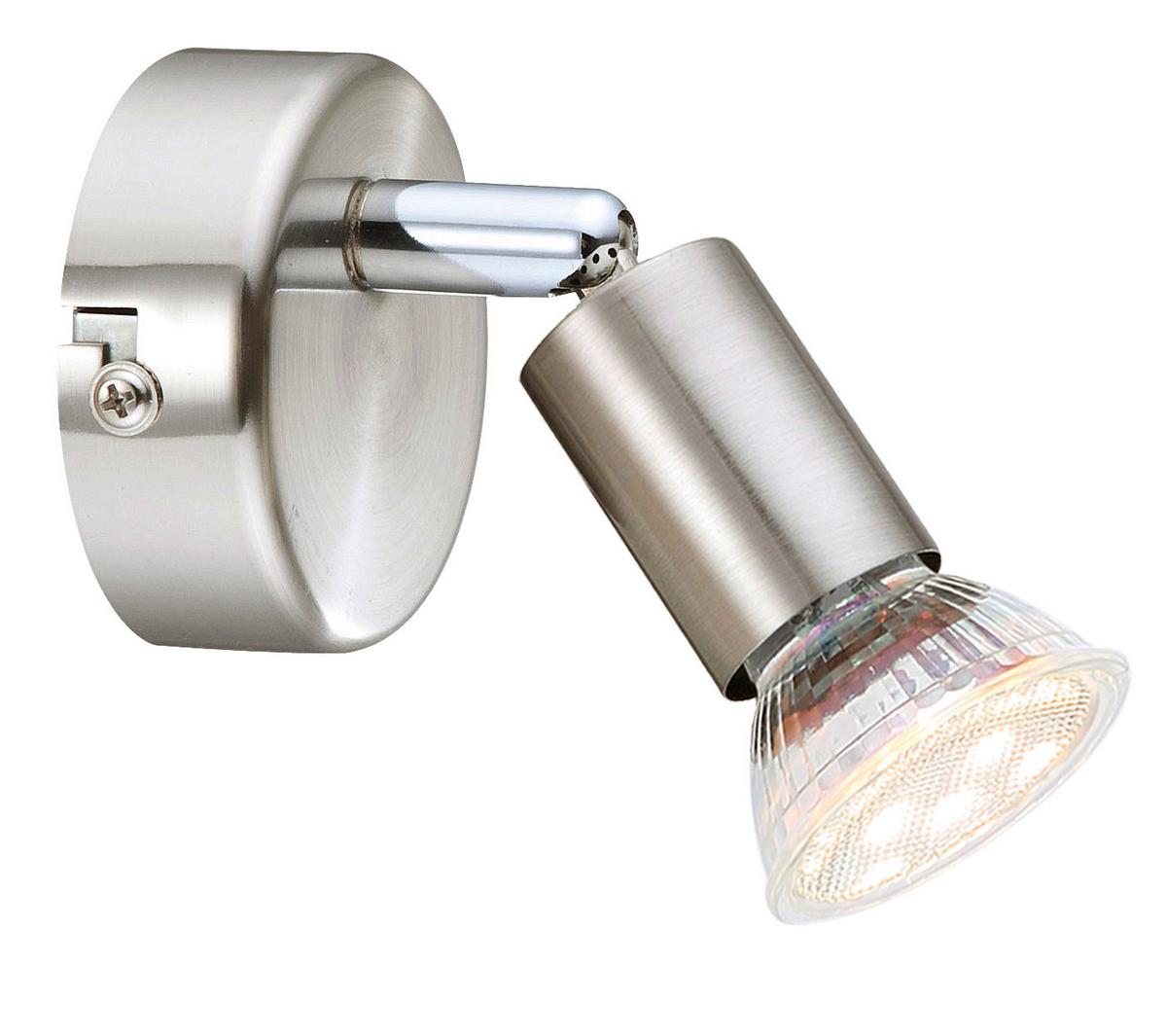 LED-Strahler Marko 1-Flammig verstellbar Ø 7 cm - Chromfarben/Nickelfarben, KONVENTIONELL, Metall (7/14cm) - Luca Bessoni