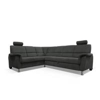Sedačka MARSYLIA, levá, antracit.velur, s relax.rohem - černá/barvy stříbra, Design, kov/dřevo (216/270cm) - MID.YOU