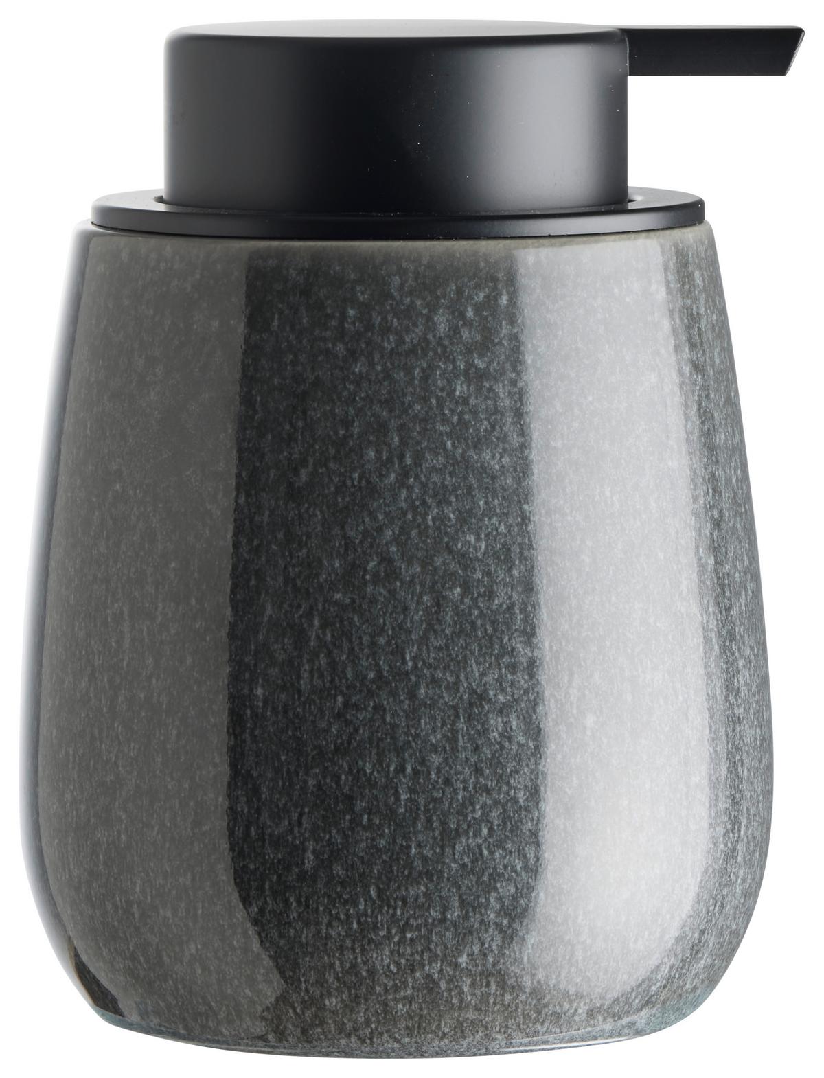 Dávkovač mydla MAGNUS - šedá/černá, Moderní, keramika (8,0/12,5cm) - Mömax