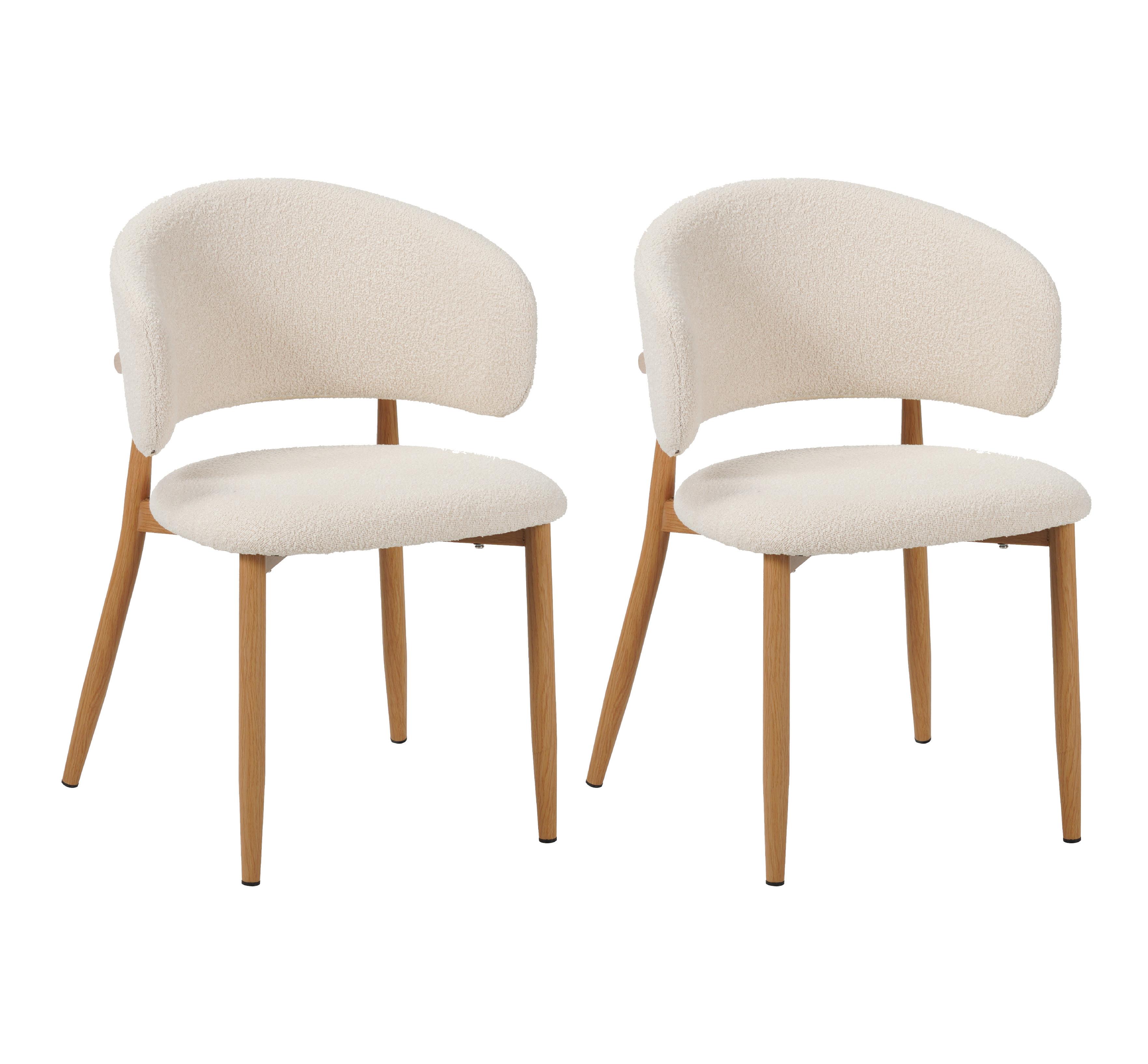 STUHL-SET Yuka Elfenbein B: 54cm - Elfenbein, MODERN, Textil/Metall (54/79/54cm) - Livetastic