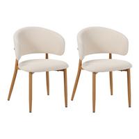STUHL-SET YUKa Elfenbein B: 54cm - Elfenbein, MODERN, Textil/Metall (54/79/54cm) - Livetastic