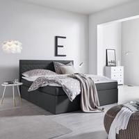 Boxspring posteľ s topperom Rosa, 180x200, antracitová - čierna/tmavosivá, Modern, drevo/kompozitné drevo (180/200cm) - Bessagi Home