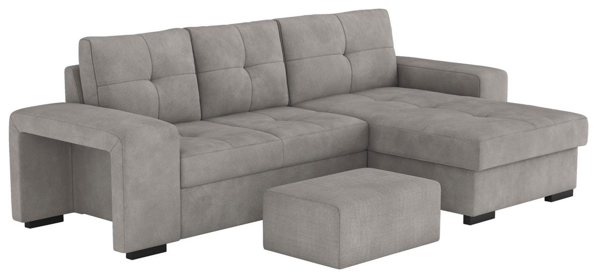 Eckschlafsofa Mattina, Grau S: 268x156 Cm - Schwarz/Grau, MODERN, Textil (268/156cm) - MID.YOU