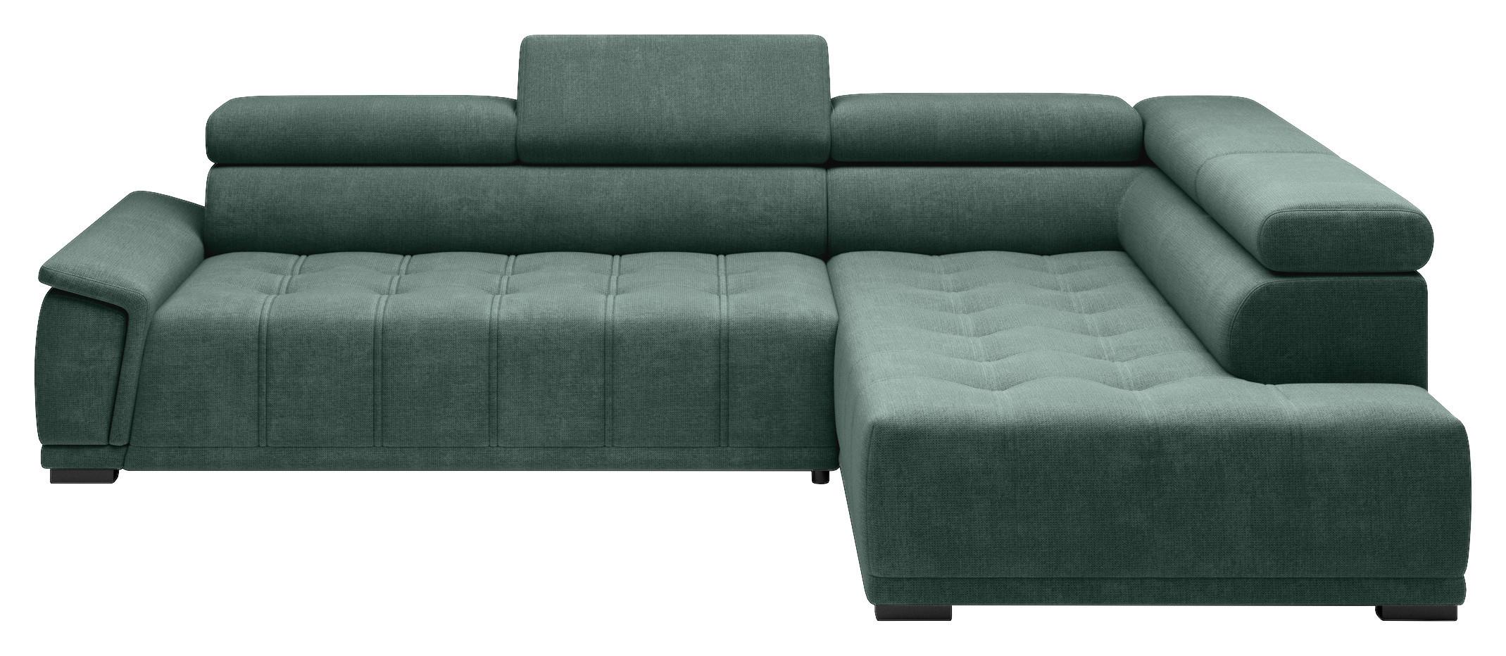 Rohová sedačka GRINALDI, pravá, tmavě zelená - černá/tmavě zelená, Moderní, textil/plast (283/106cm) - Premium Living