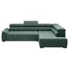 Rohová sedačka GRINALDI, pravá, tmavě zelená - černá/tmavě zelená, Moderní, textil/plast (283/106cm) - Premium Living