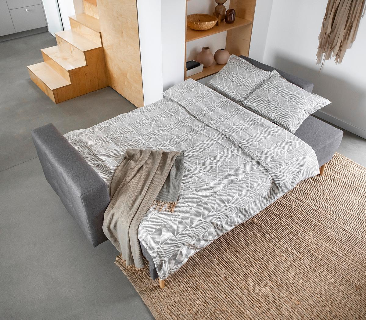 Schlafsofa Asgard Grau, B: 230 cm - Buchefarben/Grau, Design, Textil (230/93/92cm) - MID.YOU
