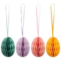 Závěsná dekorace 4 ks - starorůžová/pastelově zelená, Konvenční, papír (5/7/5cm) - Mömax