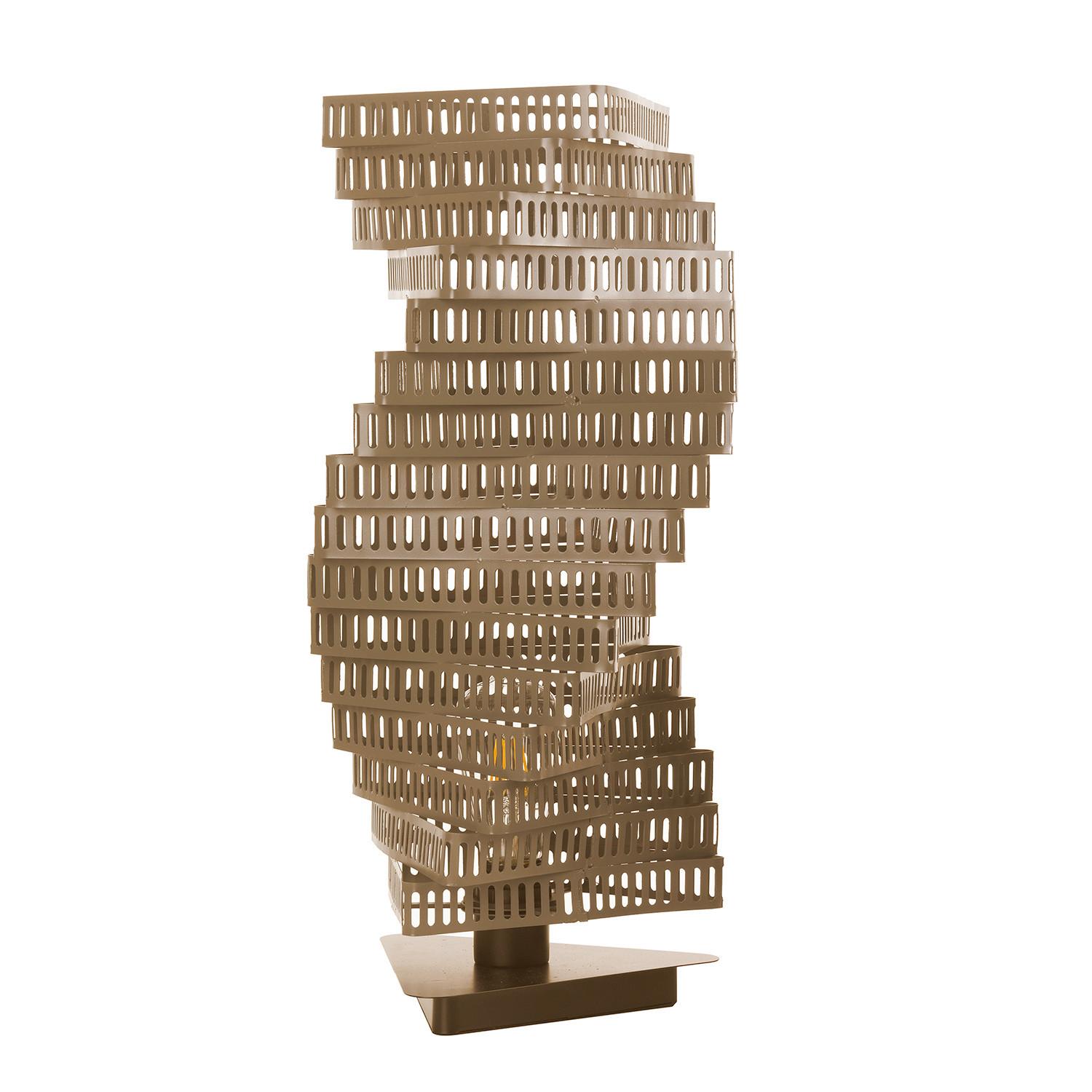 TISCHLEUCHTE Cognac L: 25 cm 22W - Cognac, Design, Kunststoff/Metall (25/25/55cm)