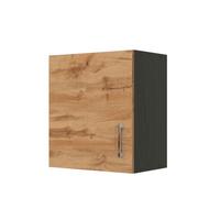 Küchenoberschrank B: 50 Cm Eiche Deko/anthraz. 1 Drehtür - Anthrazit/Eiche Wotan, MODERN, Holzwerkstoff (50/57/34cm) - Held