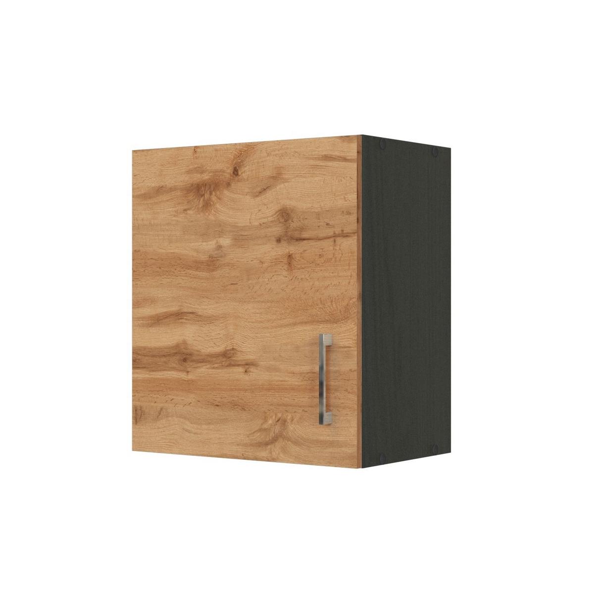Küchenoberschrank B: 50 Cm Eiche Deko/anthraz. 1 Drehtür - Anthrazit/Eiche Wotan, MODERN, Holzwerkstoff (50/57/34cm) - Held