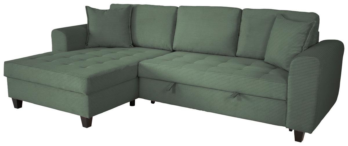 Ecksofa Moritz Dunkelgrün S: ca. 155x265 cm - Dunkelgrün, Trend, Textil (155/265cm)