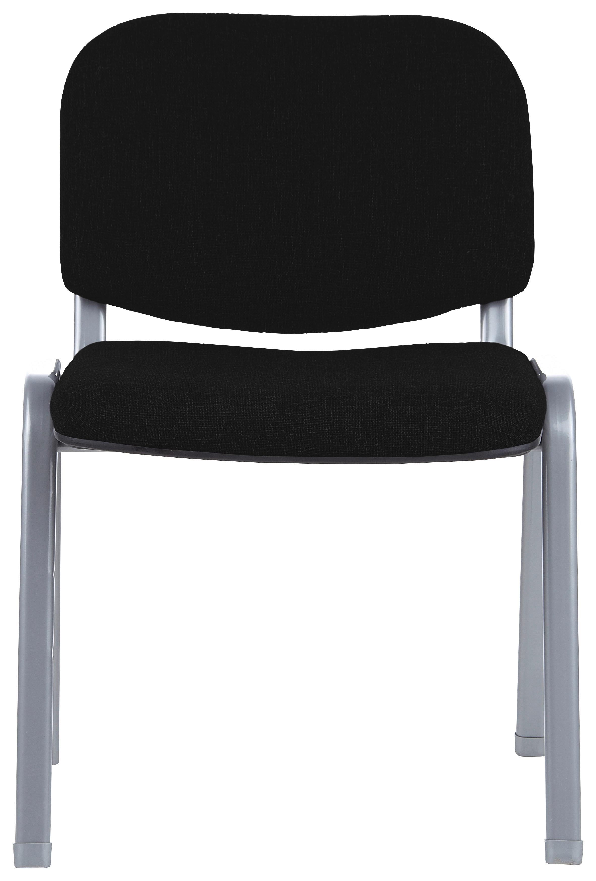 Besucherstuhl Xt 600 - Silberfarben/Schwarz, Basics, Textil/Metall (58/84/48cm) - MID.YOU