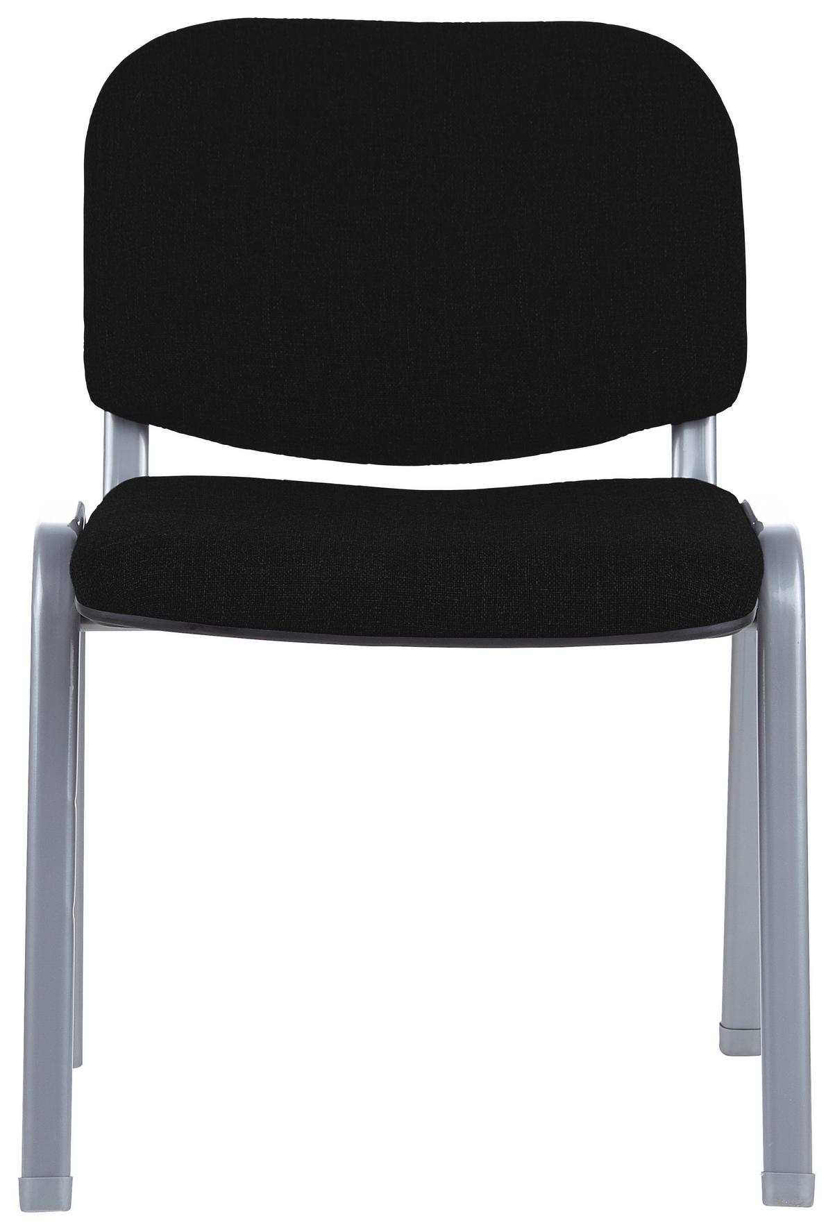 Besucherstuhl Xt 600 - Silberfarben/Schwarz, Basics, Textil/Metall (58/84/48cm) - MID.YOU
