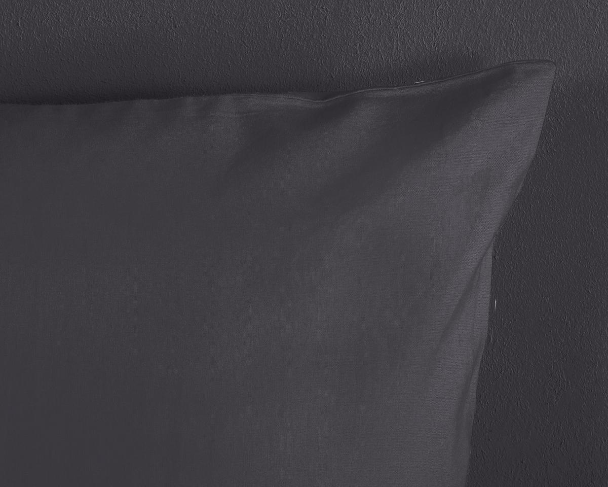 Bettwäsche Uni Anthrazit Grau 135x200 cm - Anthrazit, Basics, Textil (135/200cm)