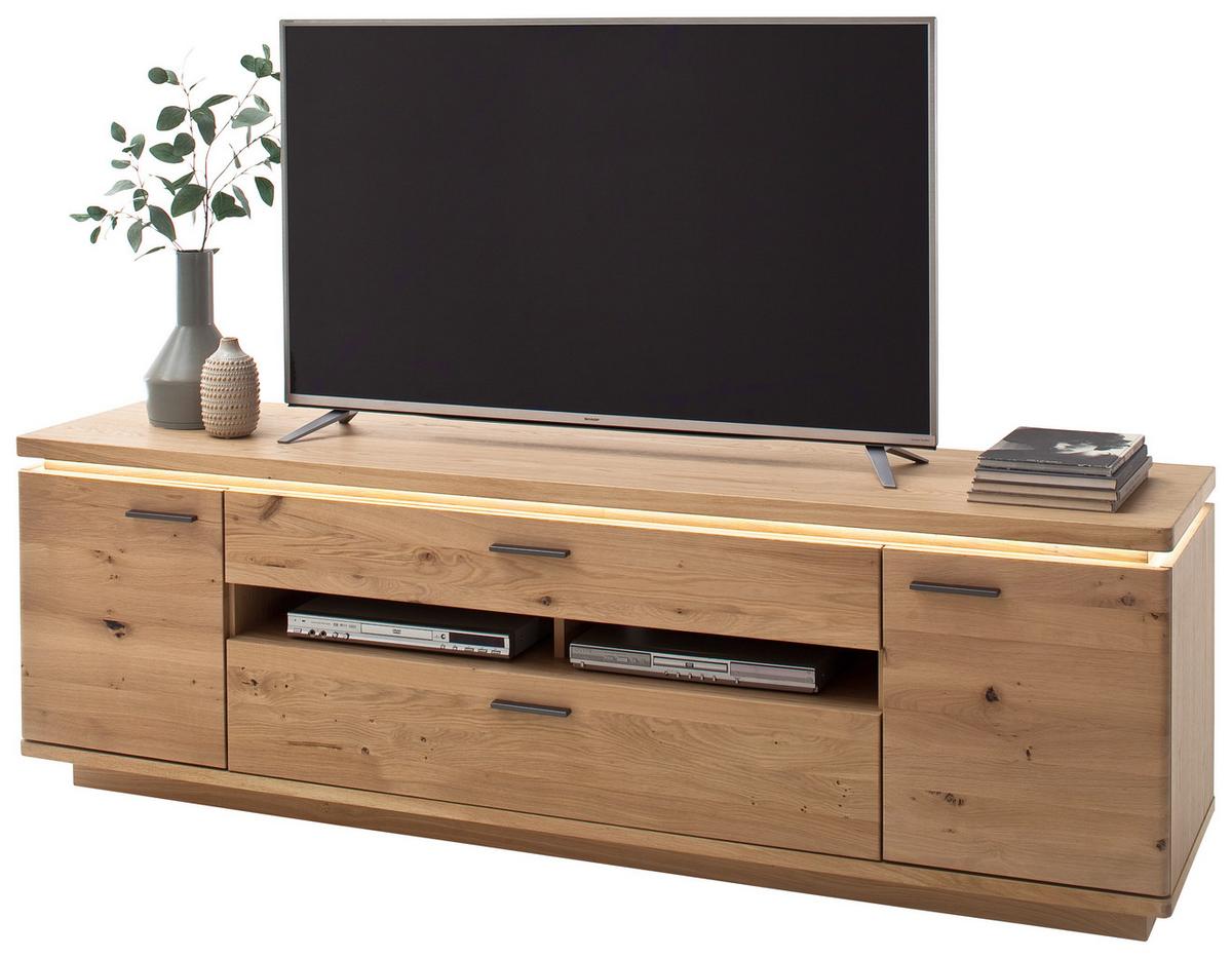 TV-Element Barcelona B: 219 cm Eiche Bianco - Eiche Bianco, Design, Holz/Holzwerkstoff (210/68/50cm) - Livetastic