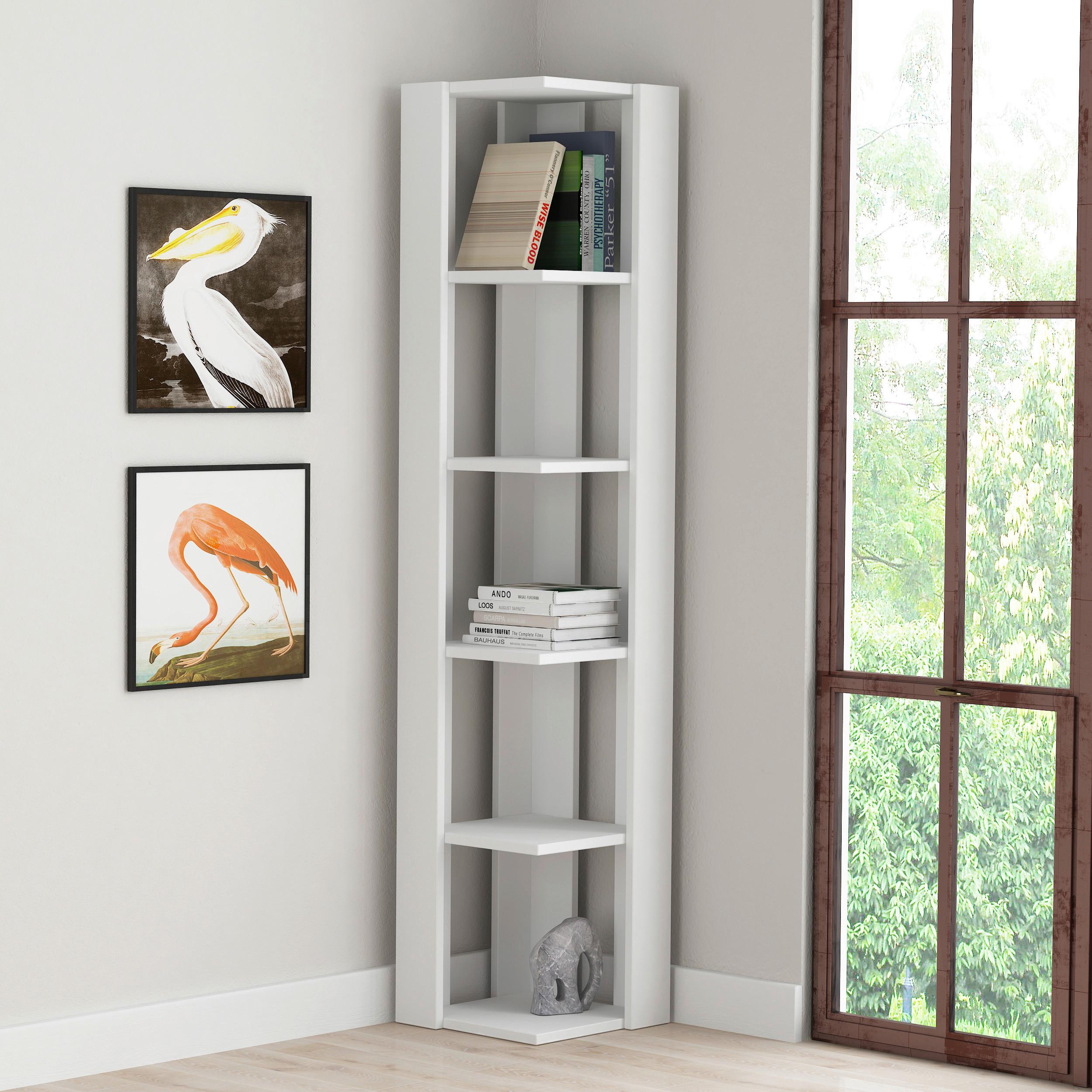 Eckregal Nati Eckregal - Weiß, Design, Holzwerkstoff (34/161/34cm) - Livetastic