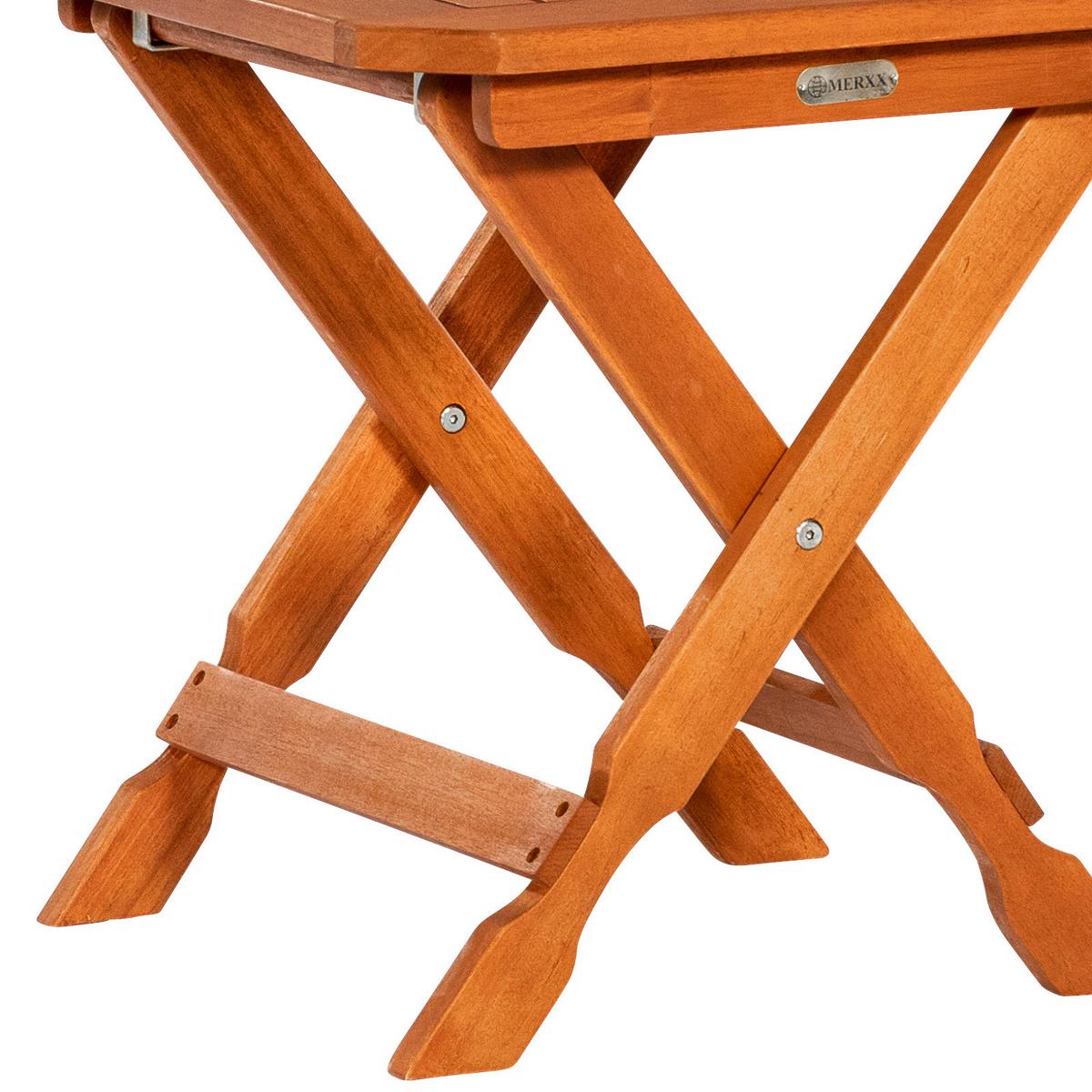 Hocker Klappbar Eukalyptusholz Natur H: 50 cm - Naturfarben, KONVENTIONELL, Holz (50/50/50cm) - Gardenson