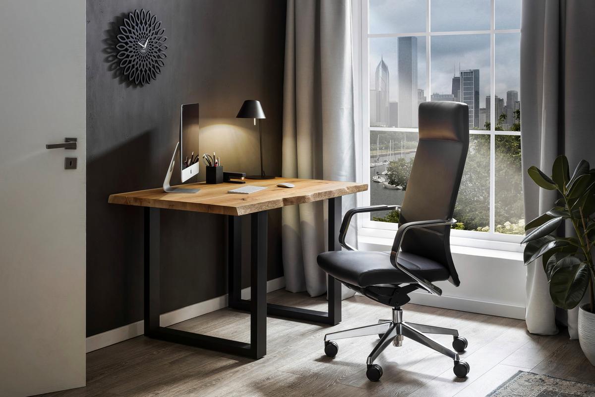 Esstisch Naturfarben/schwarz B: 120 Cm - Schwarz/Naturfarben, MODERN, Holz/Metall (120/80/75cm) - Livetastic