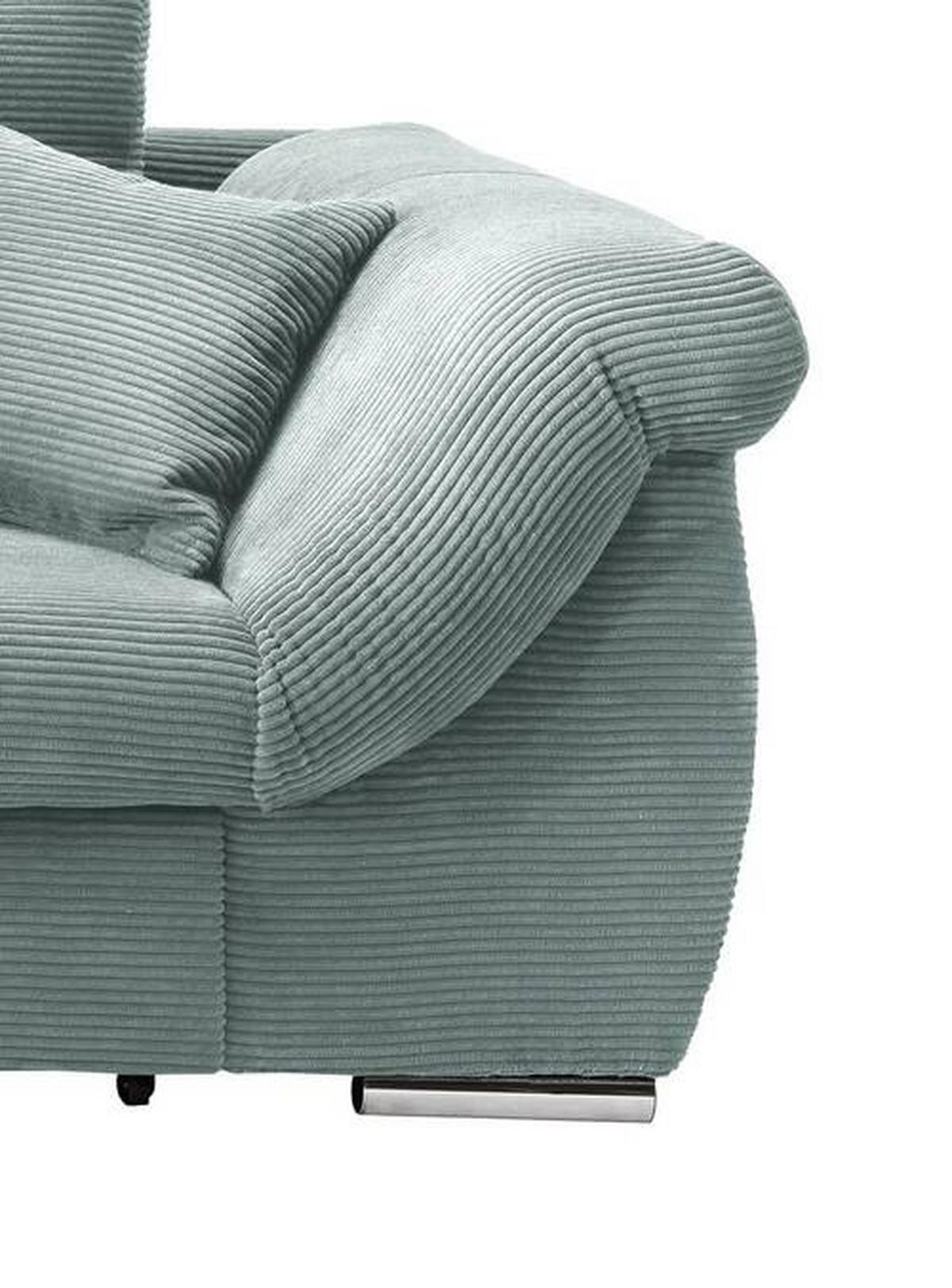 Ecksofa Federico Hellblau S: 188/302 Cm - Chromfarben/Hellblau, MODERN, Holz/Textil (188/302cm) - MID.YOU