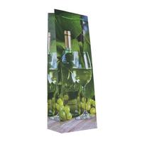 Geschenktasche Weinmmotive Karton 30x36 cm mit Tragegriff - Blau/Rotbraun, Basics, Karton (30/36/12,5cm)