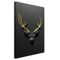 Leinwandbild Golden Antlers Schwarz Goldfarben B: 40 cm - Goldfarben/Schwarz, Basics, Holzwerkstoff/Textil (40/60/1,2cm) - artgeist