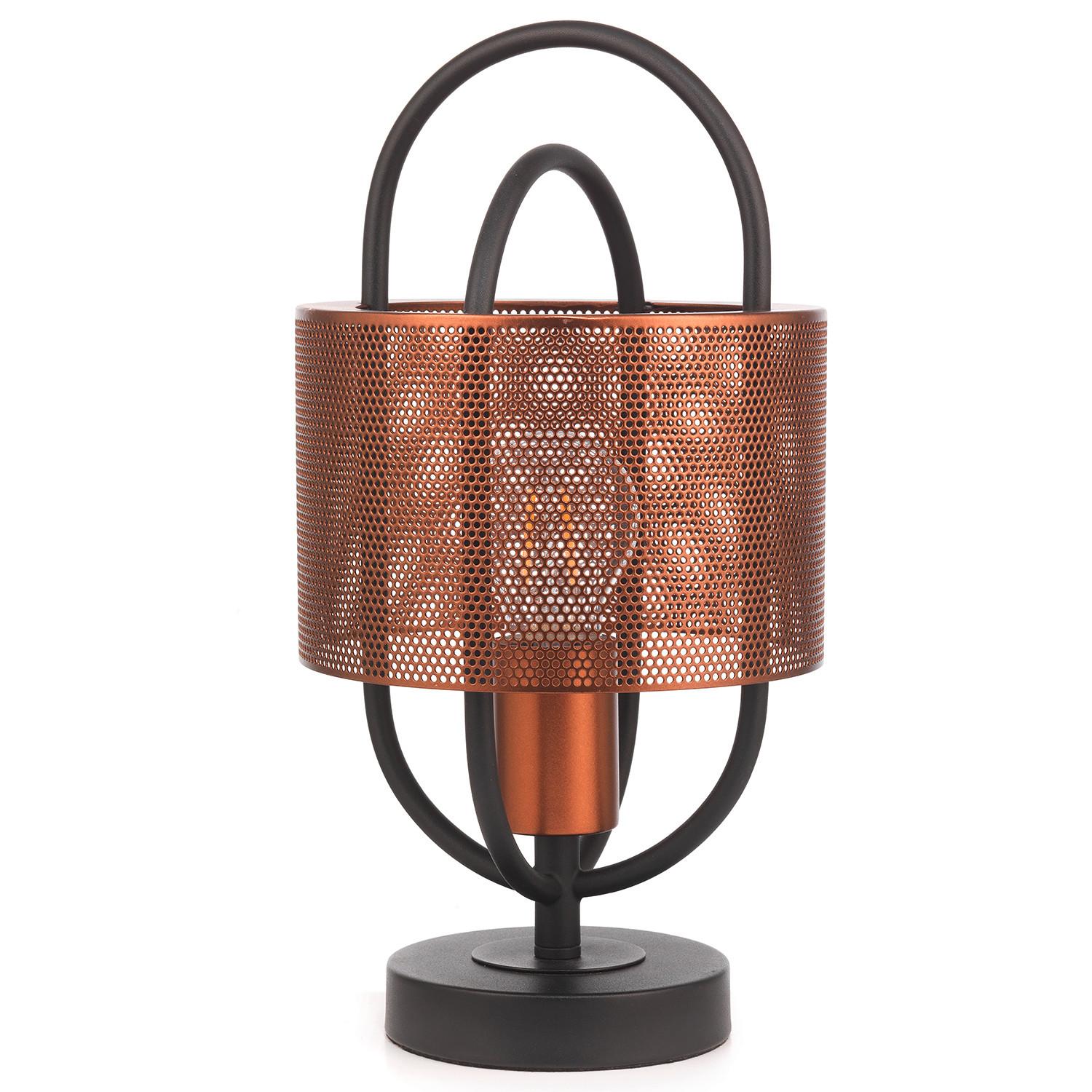 Nachttischleuchte 5003/l - Schwarz/Kupferfarben, Design, Metall (18/35cm)