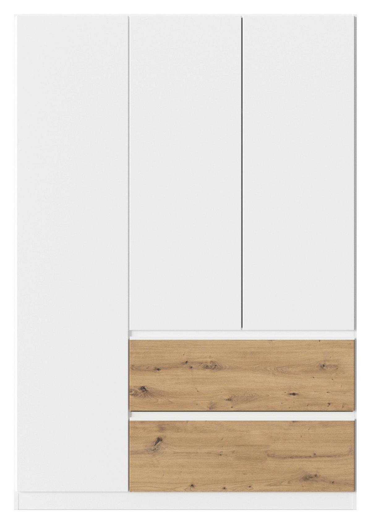 Drehtürenschrank Costa Weiß Eiche Artisan Dekor - Eiche Artisan/Weiß, MODERN, Holzwerkstoff (136/197/54cm) - Rauch Möbel