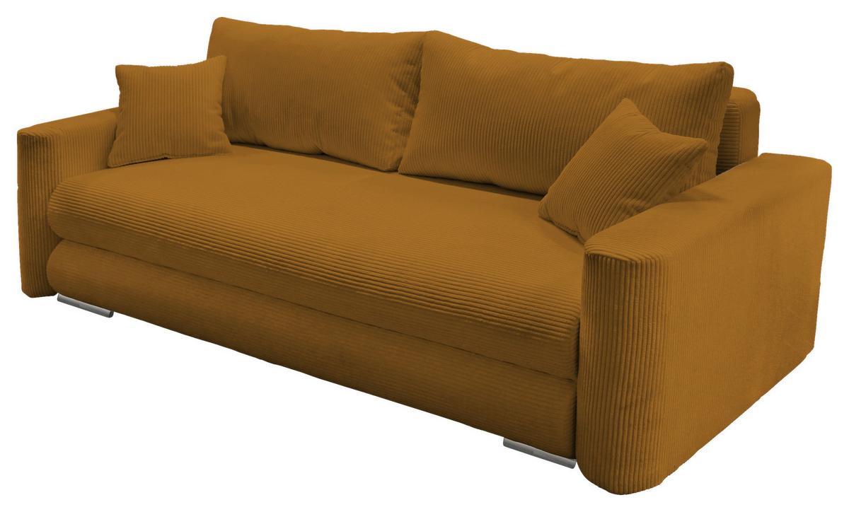 Schlafsofa Ralf Rostfarben B: 232 cm - Rostfarben/Silberfarben, Design, Textil (232/88/105cm) - MID.YOU