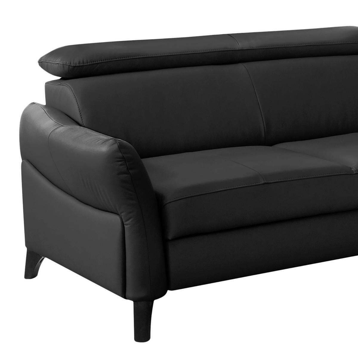 Ecksofa Note New Teilleder Schwarz 244x199 - Schwarz, Design, Leder/Textil (244/199cm) - Livetastic