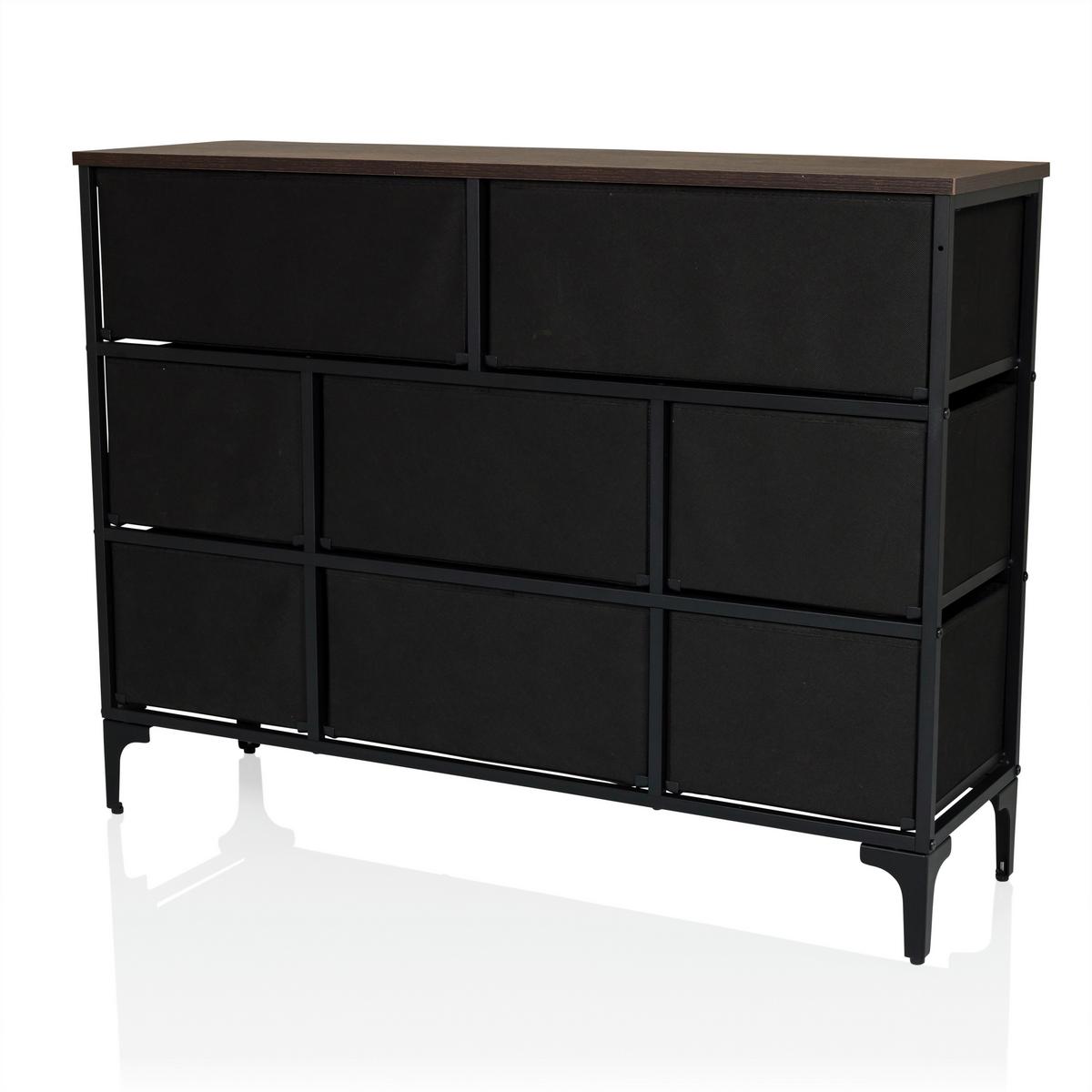 Kommode Ameriko Multicolor B: 102,5 Cm - Multicolor/Schwarz, MODERN, Holzwerkstoff/Textil (102,5/77,5/30cm) - MID.YOU