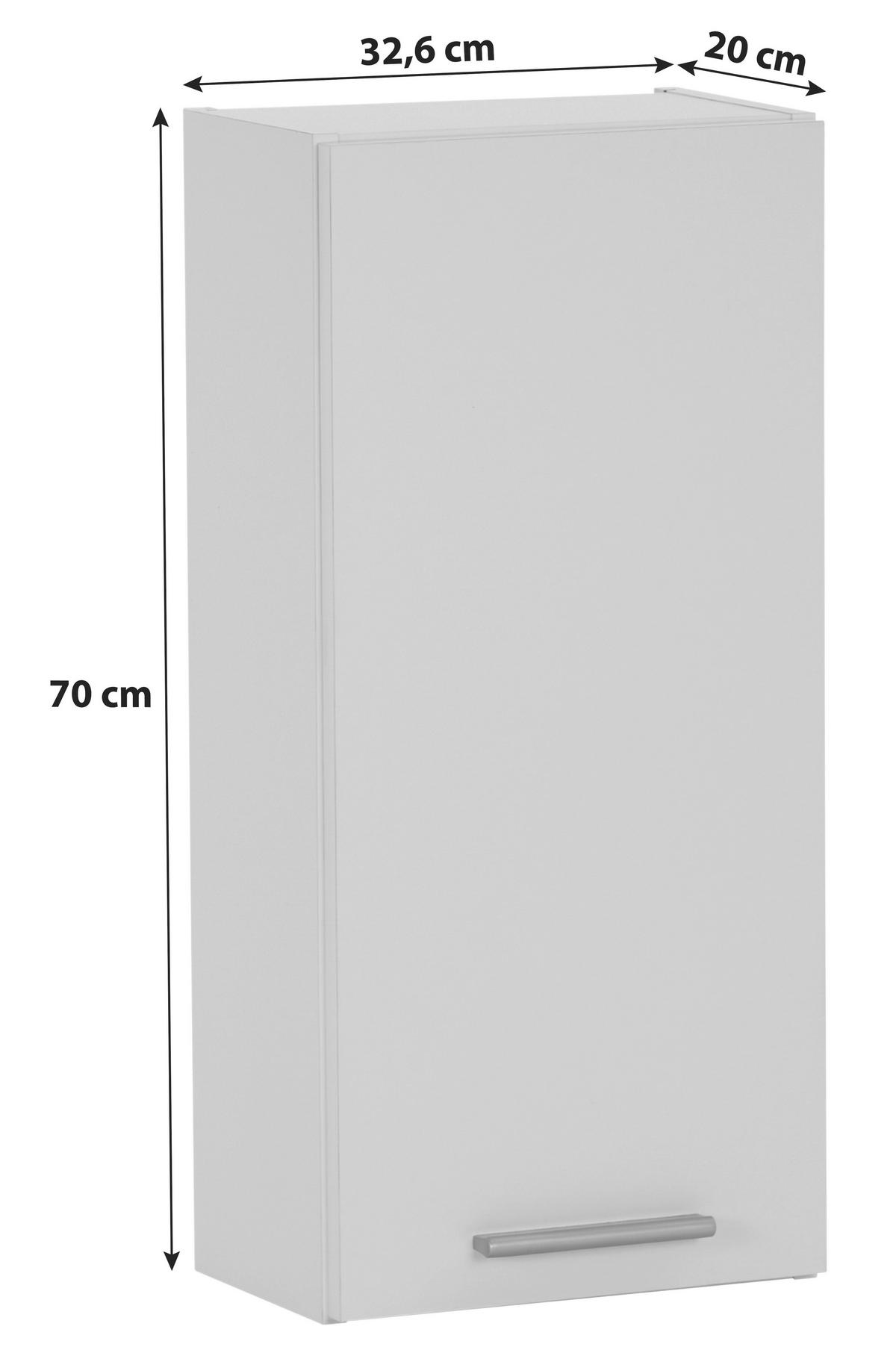 ZÁVESNÁ SKRINKA MX 176 - VERONA VR 04 - biela/strieborná, Konventionell, kompozitné drevo/plast (32,6/70/20cm)