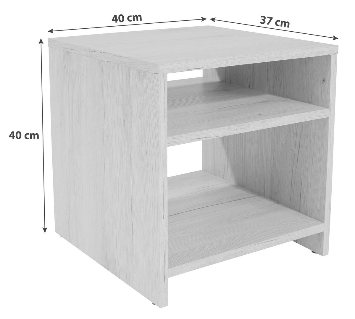 Beistelltisch 2 Ablagefächer Luca Ribbeck Eiche Dekor - Grau, MODERN, Holzwerkstoff (40/40/37cm)