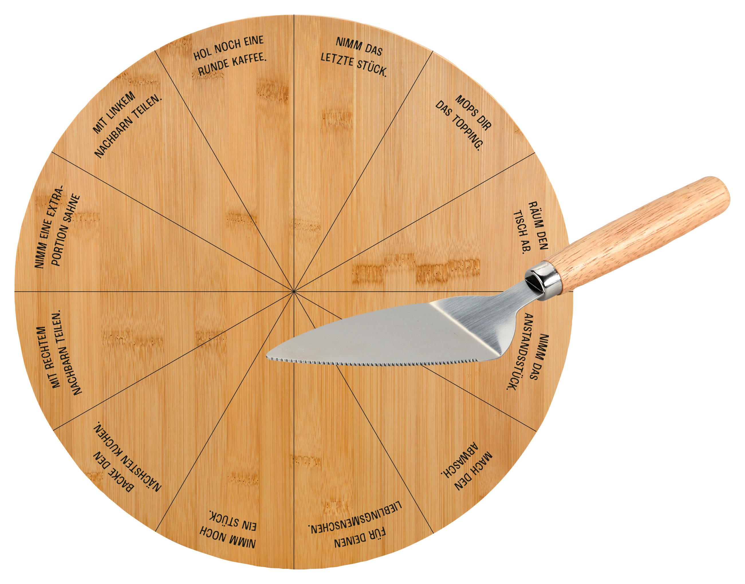 DREHPLATTE INKL. TORTENHEBER - Hellbraun, Basics, Holz/Metall (35/35/5,5cm) - Kesper