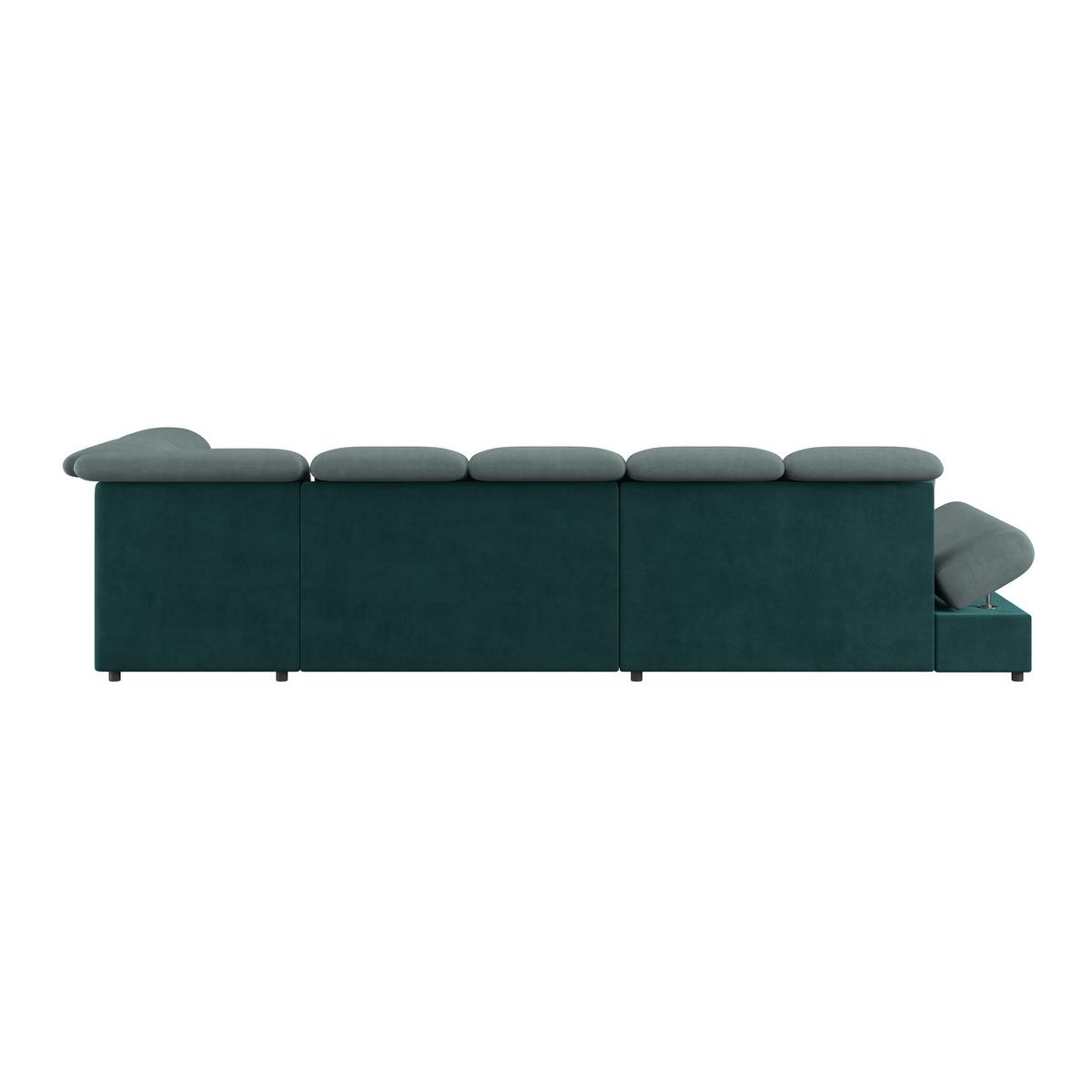 Wohnlandschaft Madera Grün, S: 358x212 cm - Türkis/Schwarz, KONVENTIONELL, Kunststoff/Textil (190/358/212cm)