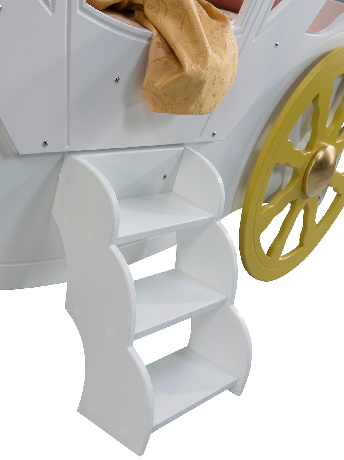 Kinder-/Juniorbett Prinzessin Kutsche Weiß - Weiß, LIFESTYLE, Holz/Holzwerkstoff (90/180cm) - Livetastic