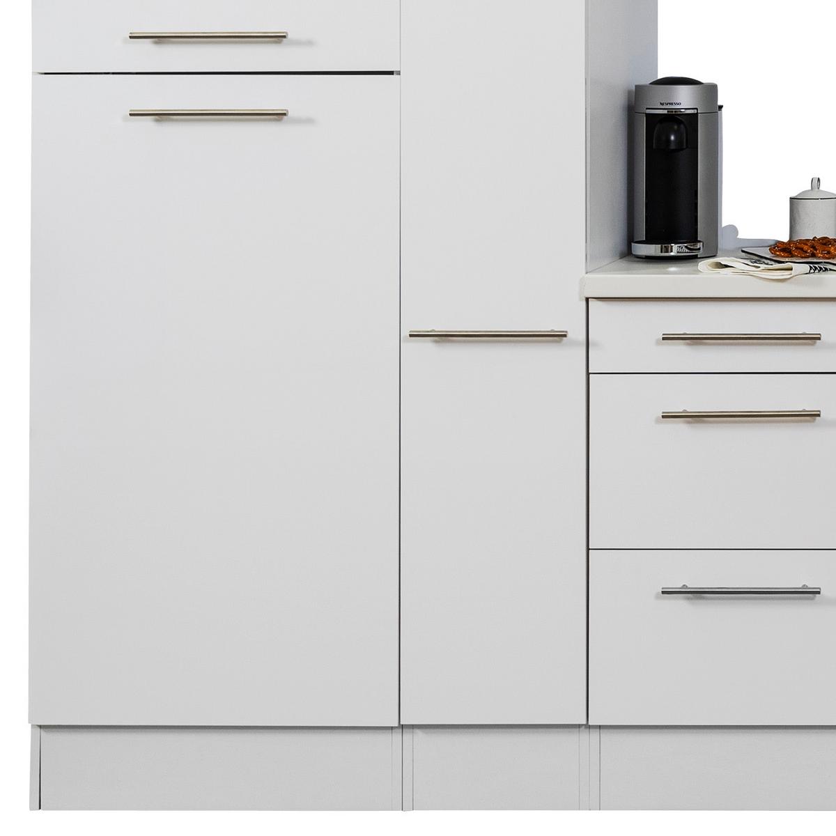 Küchenzeile mit Geräten 300 cm Weiß - Weiß, KONVENTIONELL, Holzwerkstoff (300cm) - Respekta