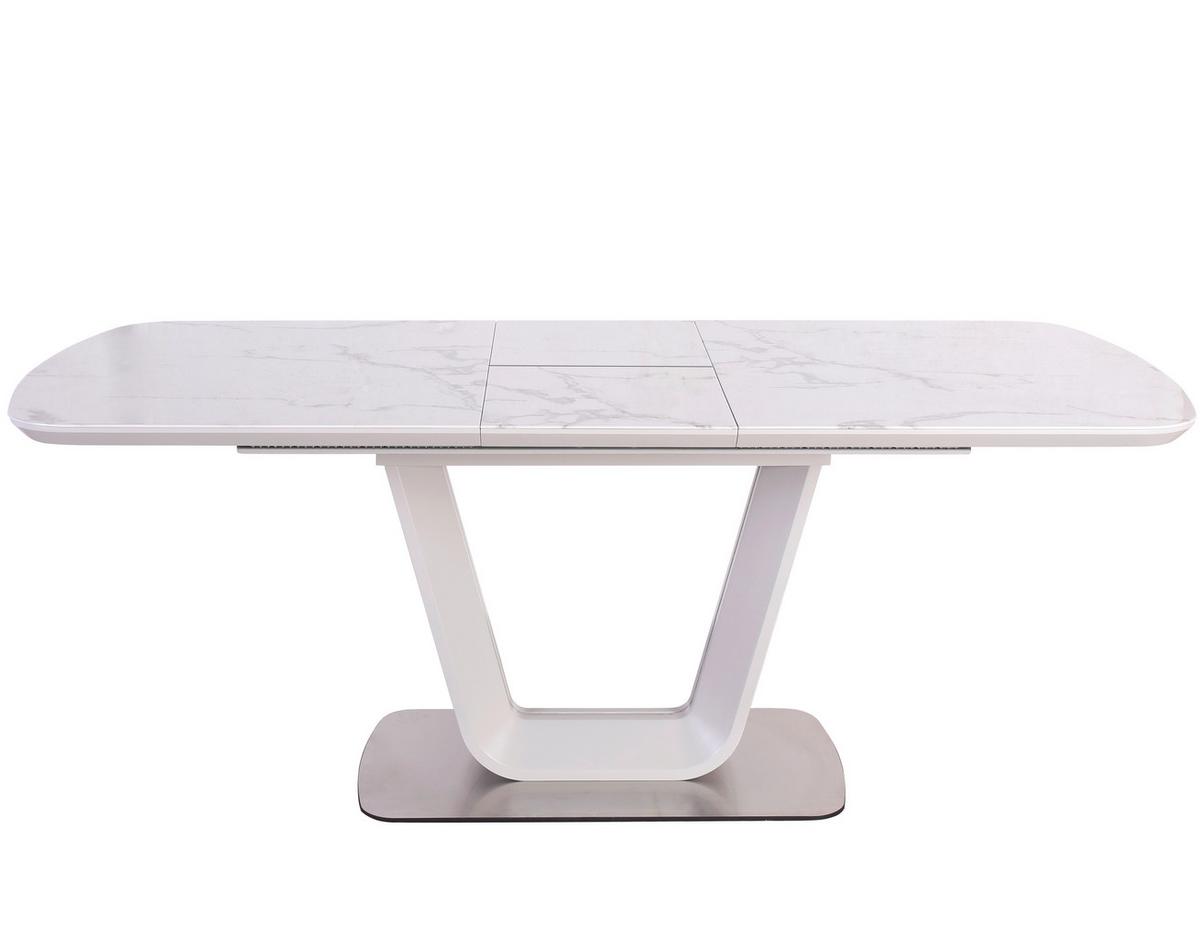 Esstisch Weiß/Graphitfarben B:160-200cm - Graphitfarben/Weiß, MODERN, Glas/Holzwerkstoff (160-200/90/76cm) - Livetastic