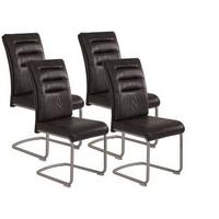 Schwingstuhl Paula Anthrazit Lederlook 5er-Set - Edelstahlfarben/Anthrazit, MODERN, Textil/Metall (45/102/65cm) - MID.YOU