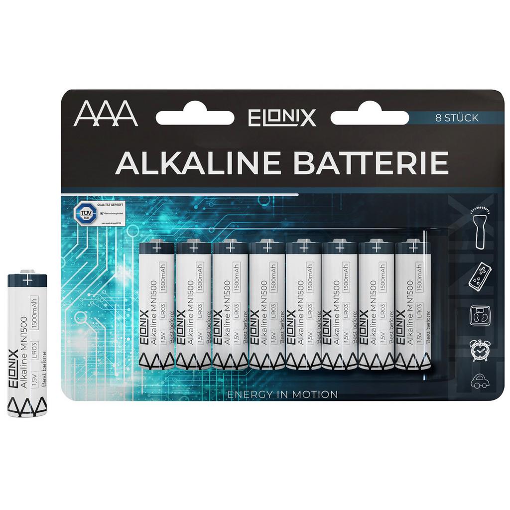Batterien Alkaline AAA 1,5 V 8 Stk.
