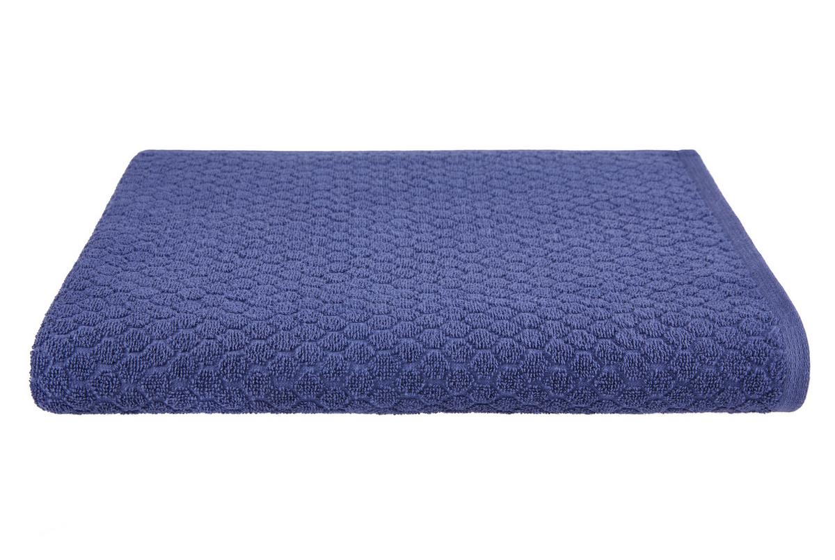 Badetuch Elena Baumwolle 450 G/m2 Dunkelblau 100x150 Cm - Dunkelblau, MODERN, Textil (100/150cm) - Luca Bessoni