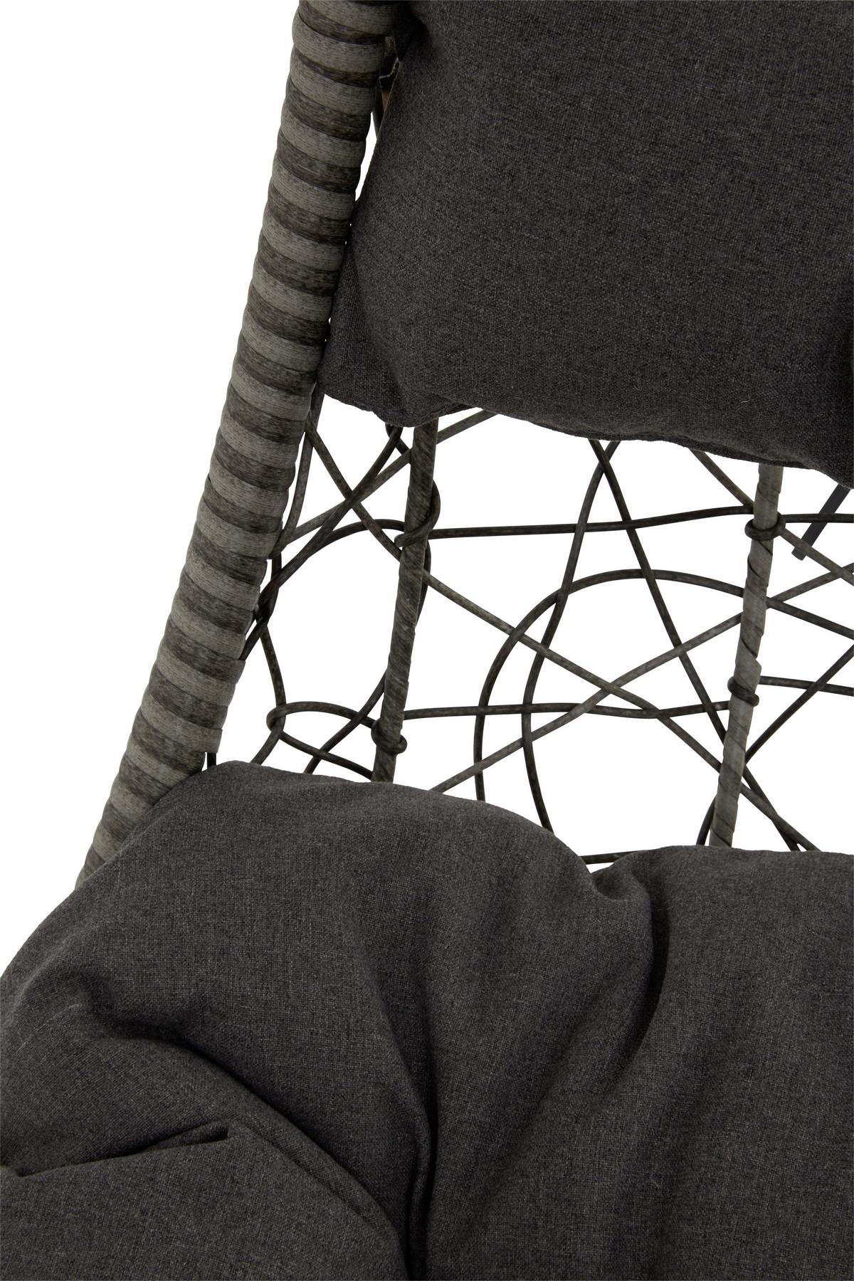 Függőfotel Kim - fekete/szürke, Modern, műanyag/textil (100/199/100cm) - Luca Bessoni