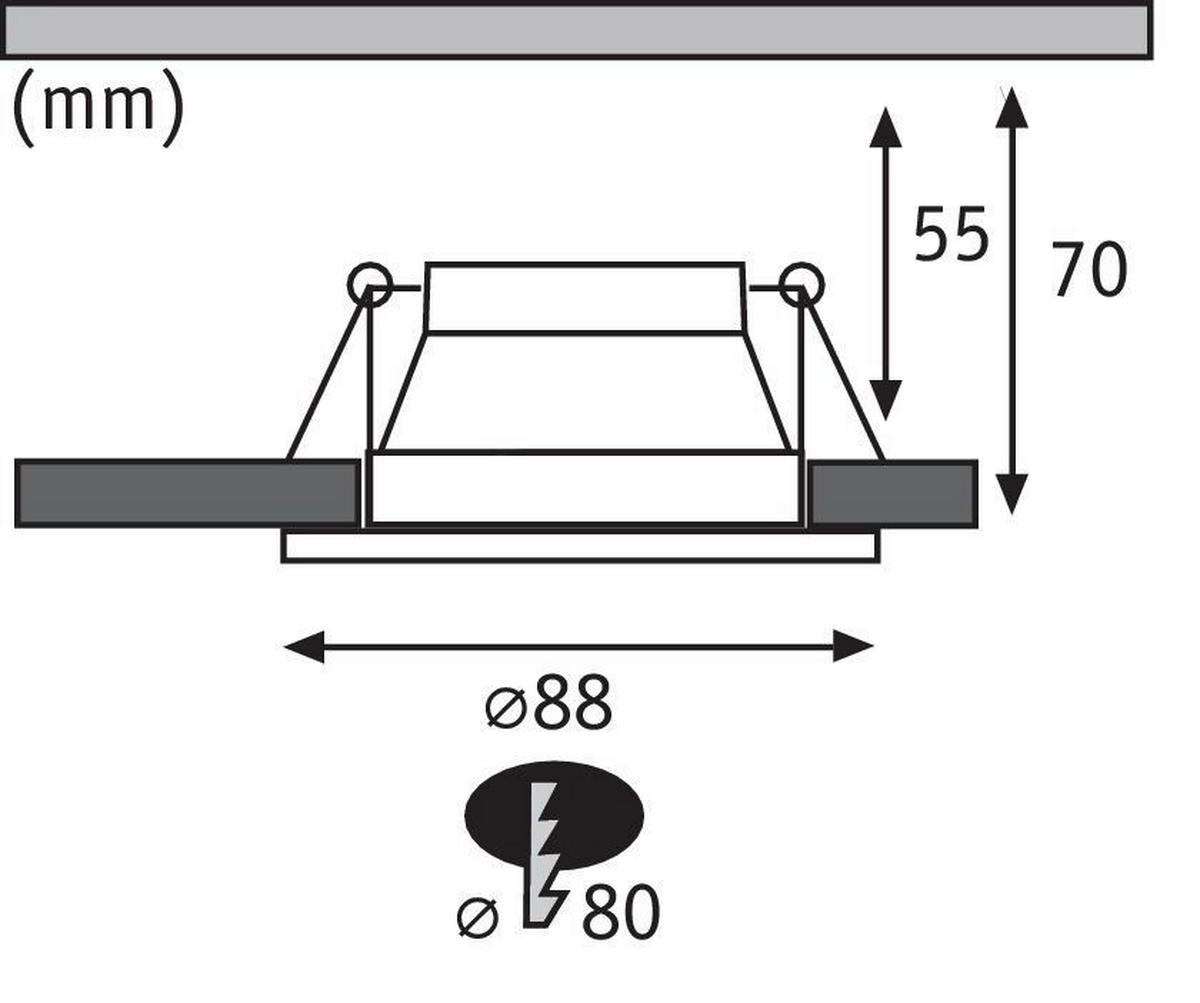 Einbauspot Ø 8,8 Cm Weiß/ Silberfarben 3-Teilig Dimmbar - Design (8,8cm) - Paulmann