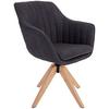 Armlehnstuhl Belluno Anthrazit Mit Drehbarer Sitzfläche - Eichefarben/Anthrazit, MODERN, Holz/Textil (60/88/57,5cm) - MID.YOU