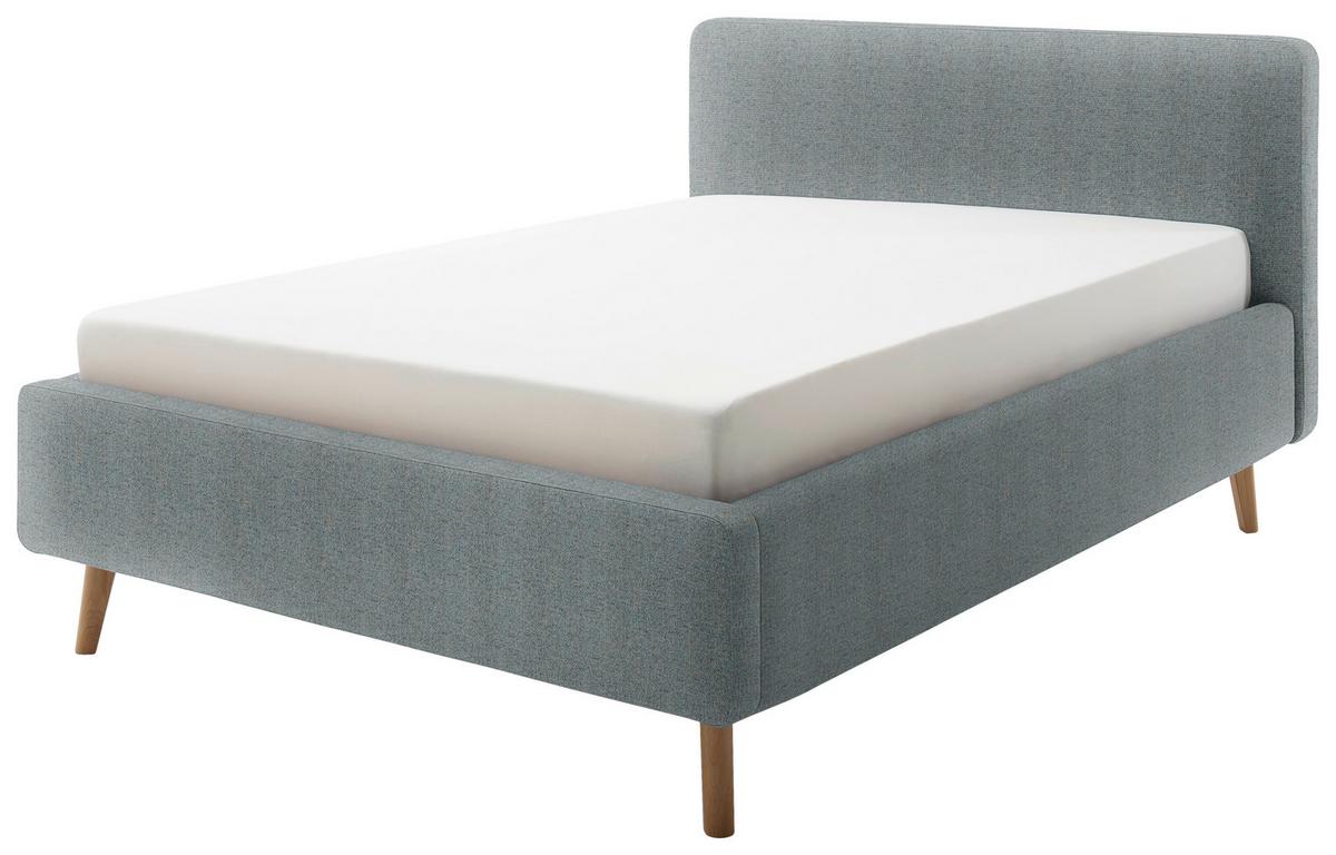 Polsterbett Mattis Herve Türkis 140x200cm - Türkis/Eichefarben, Design, Holz/Textil (140/200cm) - MID.YOU