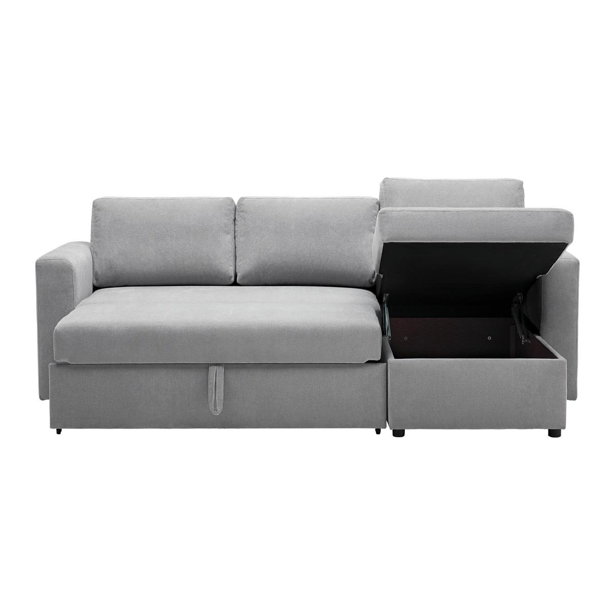 Rohová sedačka VIKTOR, oboustranná, světle šedý velur - šedá/černá, Moderní, textil/plast (230/86/156cm) - Based