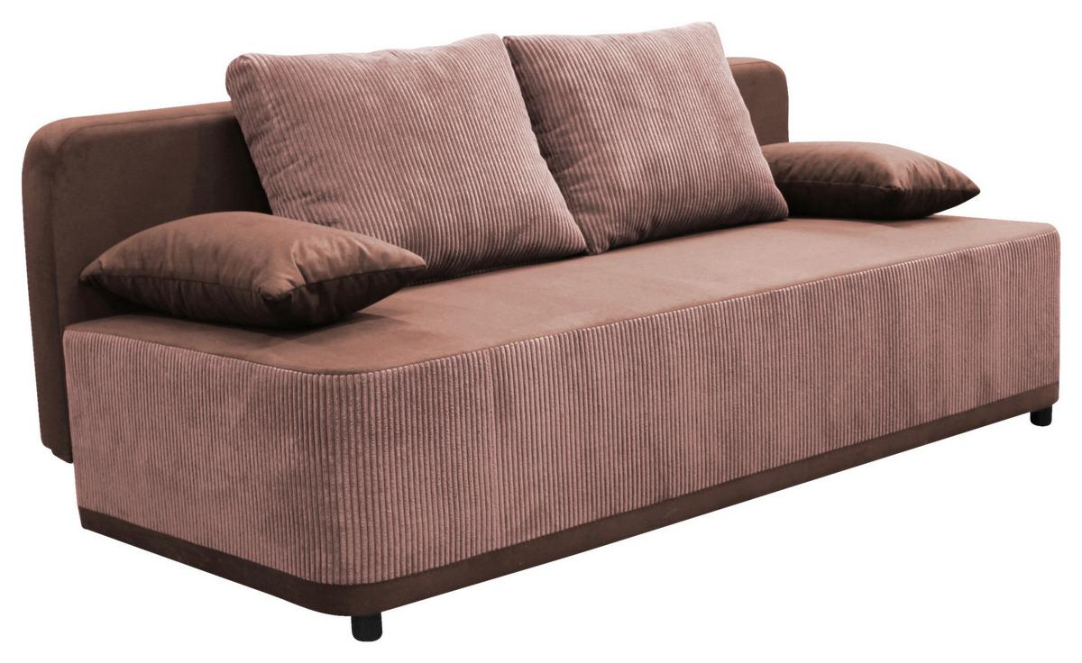 Schlafsofa Stella Koralle B: 197 Cm - Koralle/Schwarz, Design, Textil (197/90/83cm) - MID.YOU