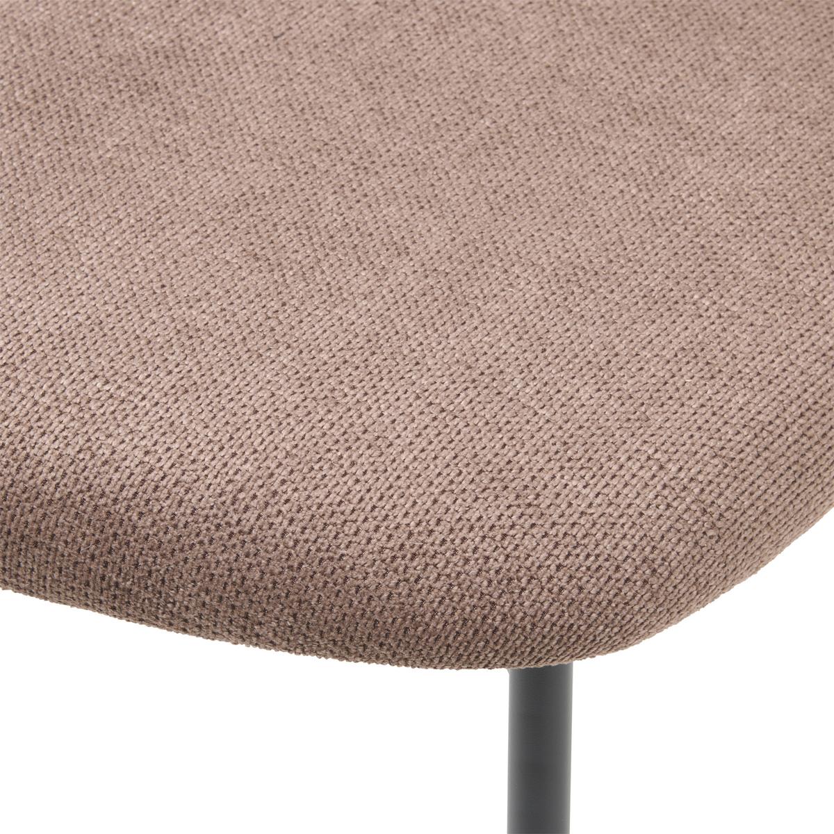 Vierfußstuhl Fenja Webstoff Braun, B: 53 Cm - Schwarz/Braun, KONVENTIONELL, Textil/Metall (53/80/57cm) - MID.YOU
