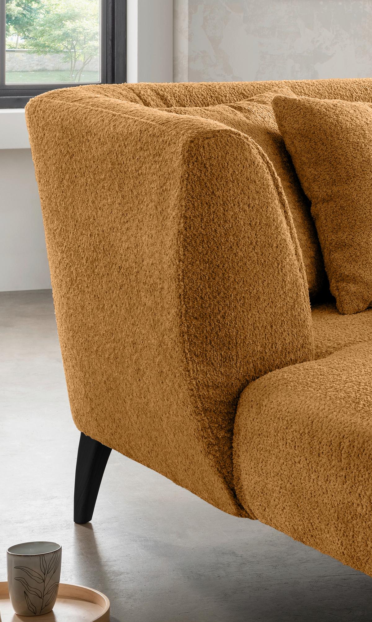 XXL-Sessel inkl. Zierkissen Colori Goldfarben - Goldfarben/Schwarz, MODERN, Textil (108/84/155cm) - MID.YOU